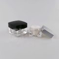 Square Frosted Silver Cream Cosmetic Jar 5g